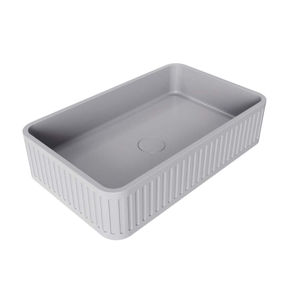 Yunus 20.5 in. Vessel Rectangular Modern Bathroom Sink in Gray Concrete price history on PriceWatchPro