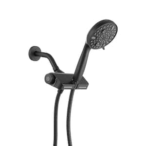 No Handle 10-Spray Wall Mount Handheld Shower Head Shower Faucet 1.8 GPM with Adjustable Heads in. Matte Black