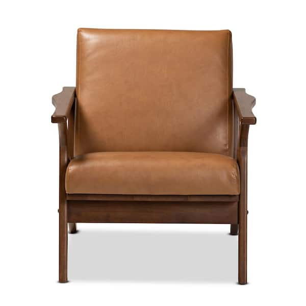 Baxton Studio Bianca Tan and Walnut Brown Armchair 190 11392 HD