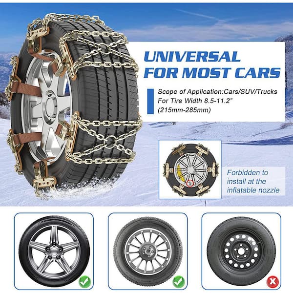 10X Adjustable Emergency Snow Tire Chain Truck/SUV Anti-Skid Anti