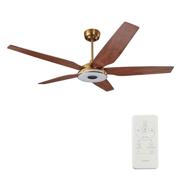CARRO Explorer 52 in. Indoor/Outdoor Gold Smart Ceiling Fan, Dimmable LED Light and Remote, Works with Alexa/Google Home/Siri