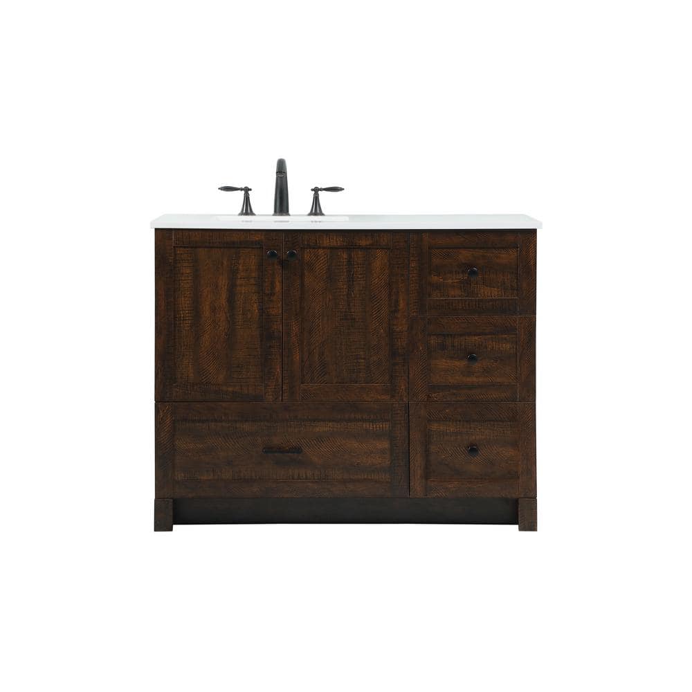 Timeless Home 42 in. W x 19 in. D x 34 in. H Bath Vanity in Expresso with I