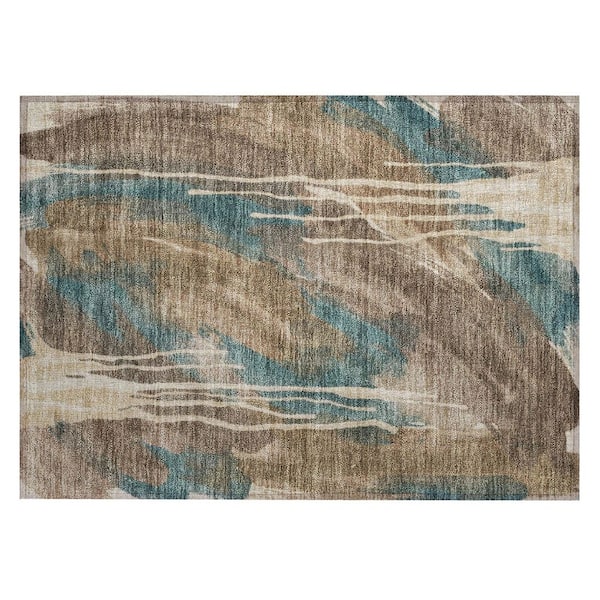 Chantille Machine Washable Indoor/Outdoor Abstract ACN3036 Mocha 3 ft. x 4 ft. Area Rug