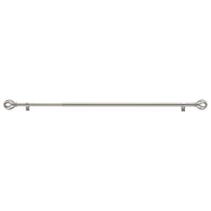 28 in. - 48 in. Telescoping 5/8 in. Single Curtain Rod Kit in Brushed Nickel with Cage Finials
