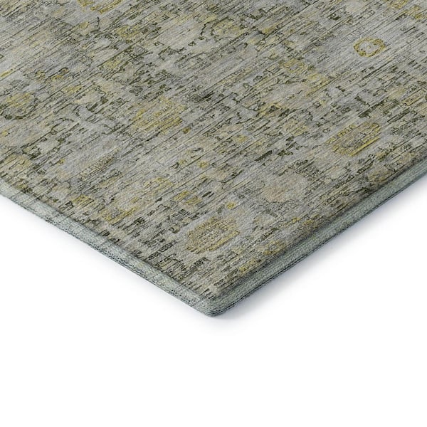 Mayfield Premium Machine Washable Abstract AMF1774 Pewter 10 ft. x 14 ft. Area Rug