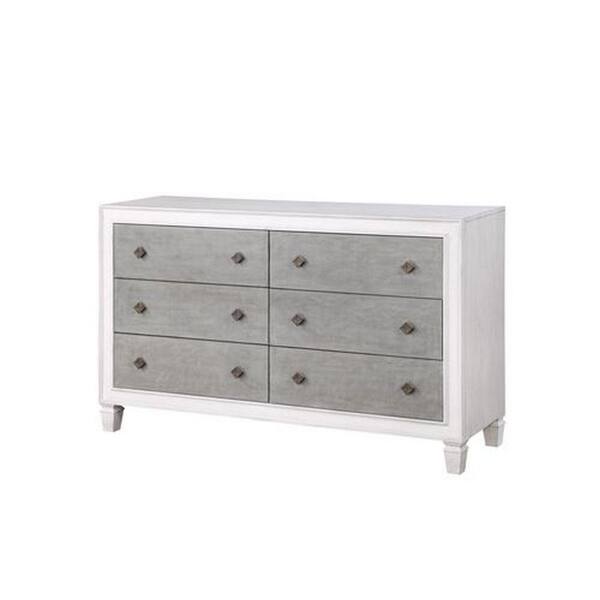 Benjara 19 in. Gray 6Drawer Wooden Dresser Without Mirror BM262128