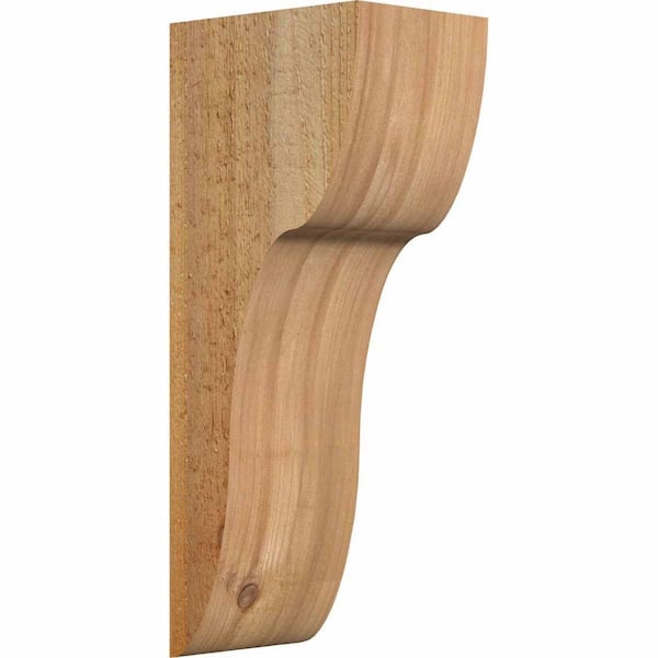Ekena Millwork 6 in. x 8 in. x 20 in. Western Red Cedar Carmel Rough Sawn Corbel