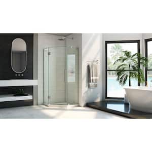 Prism Plus 34 in. W x 34 in. D x 72 in. H Semi-Frameless Neo-Angle Hinged Shower Enclosure in Brushed Nickel Hardware