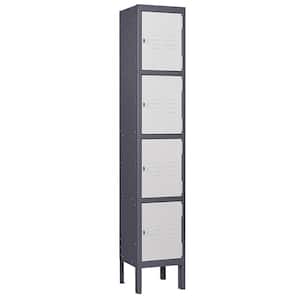 4 Door 4-Tier Locker, Employees Storage Metal Lockers 66 in. Lockable Steel Cabinet for School Gym Home Office