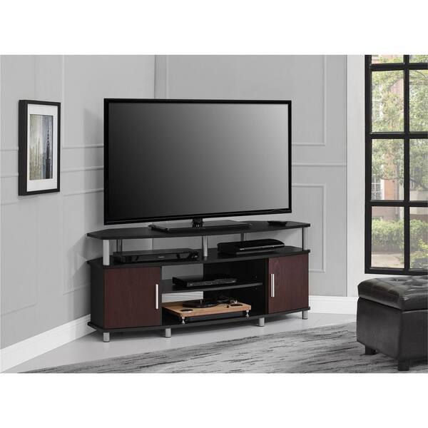 Ameriwood Carson Black and Cherry Storage Entertainment Center
