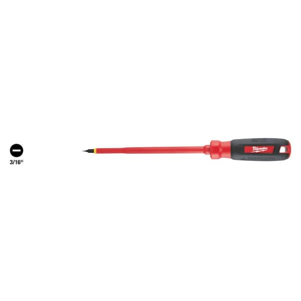 Milwaukee 3/16 in. Cabinet 8 in. 1000-Volt Insulated Screwdriver