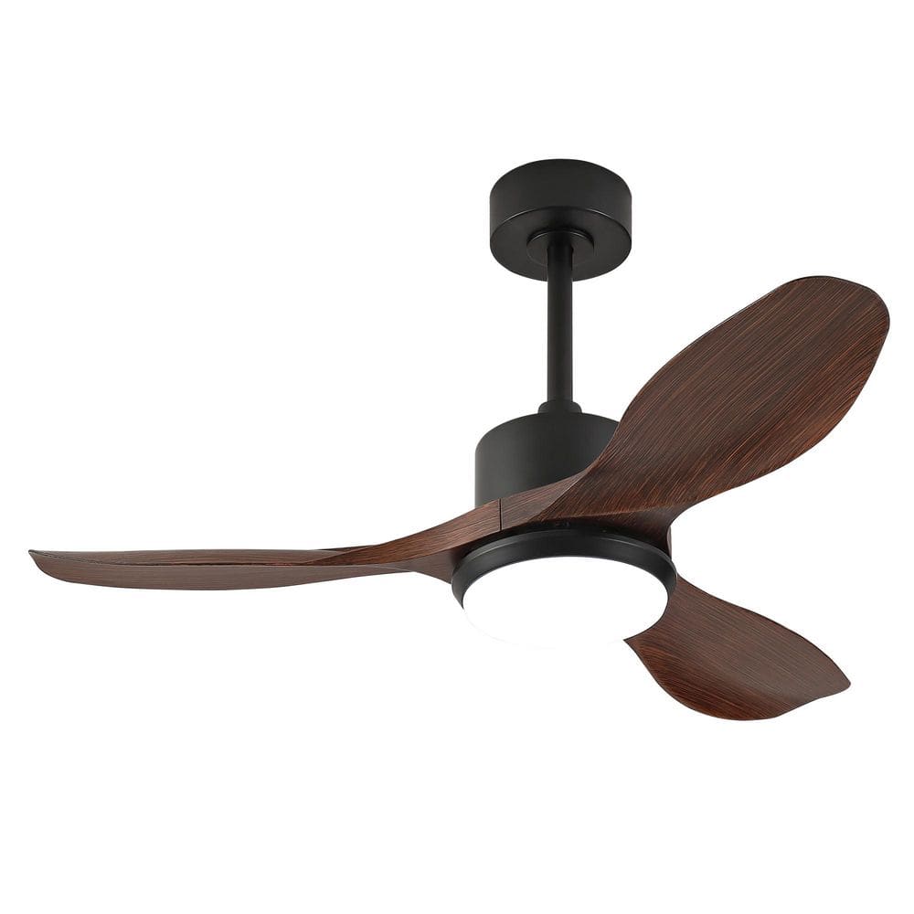 42 in. Black 3 ABS Blades Downrod Standard Ceiling Fan with LED Light and Remote Included price history on PriceWatchPro