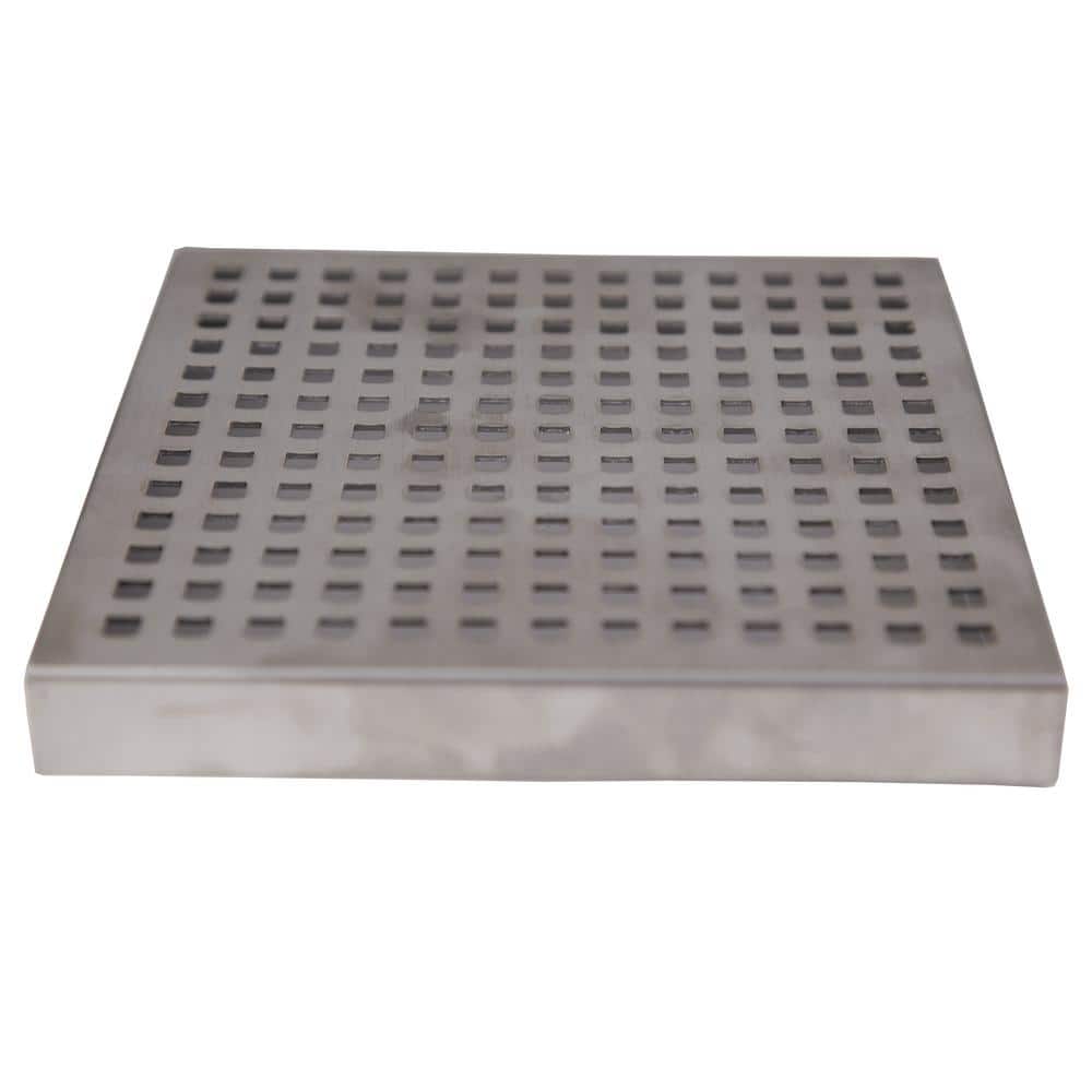 6-Inch Stainless Steel Square Shower Drain with Adjustable Feet