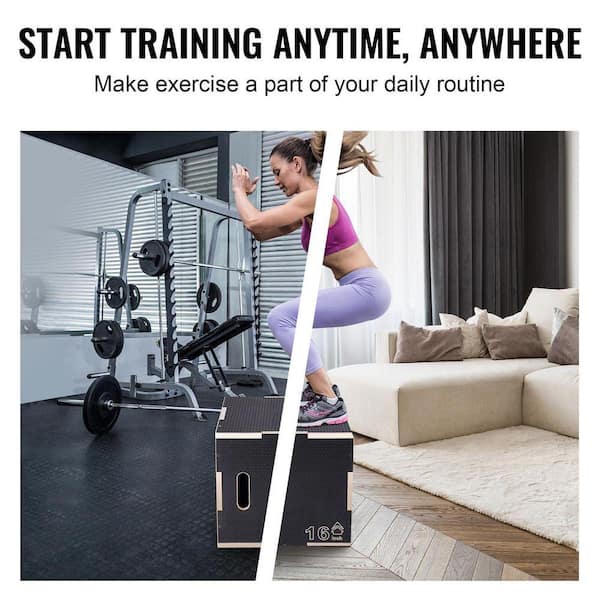 SKYSHALO 3-in-1 Plyometric Jump Box, 20/18/16 in. Adjustable