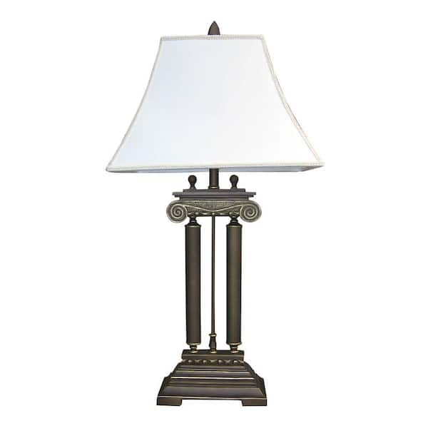 ORE International Home Deco 38 in. Brushed Ivory Table Lamp