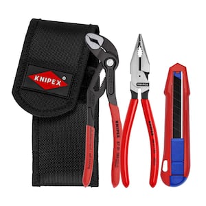 Holiday Gift 3 Piece 7.25 in Electricians Plier Set with Free CutiX Snap Knife