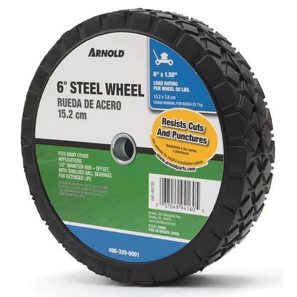 x 1.5 in Arnold  Steel  Replacement Wheel  6 in W 50 lb. Dia 