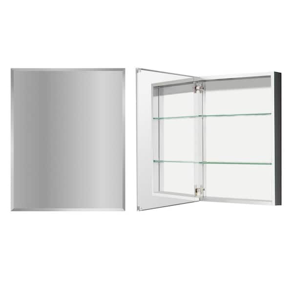 Cesicia Recessed/Surface Mount 24 in. W x 30 in. H Rectangular Aluminum Medicine Cabinet with Mirror and Adjustable Shelf