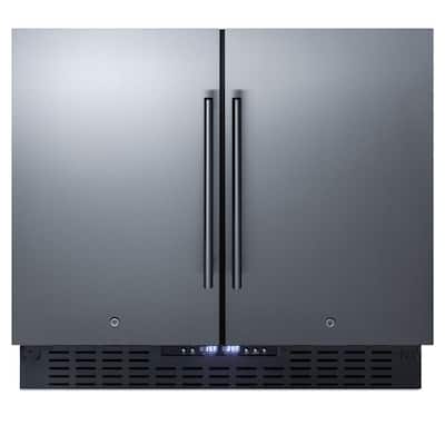 36 in. 5.8 cu. ft. Built-In Side by Side Refrigerator with Freezer in Stainless Steel, Counter Depth