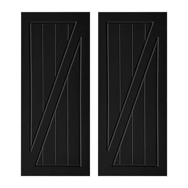 AIOPOP HOME Double Modern Z Frame 32 in. x 96 in. MDF Black Barn