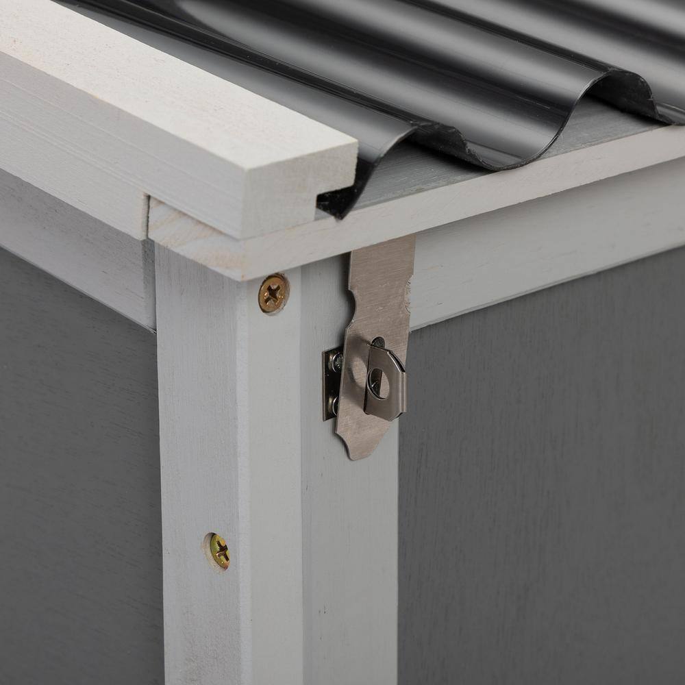 Gray Weatherproof Pinewood Chicken Coop with Nesting Boxes
