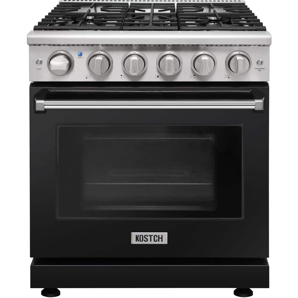 30 in. 5 Burners Freestanding Propane Gas Range in Stainless Steel with 4.55 cu. ft. Convection Oven and Black Oven Door price history on PriceWatchPro