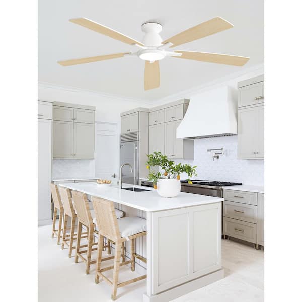 HINNIXY 60 Inch White Smart Indoor/Covered Outdoor Ceiling Fan