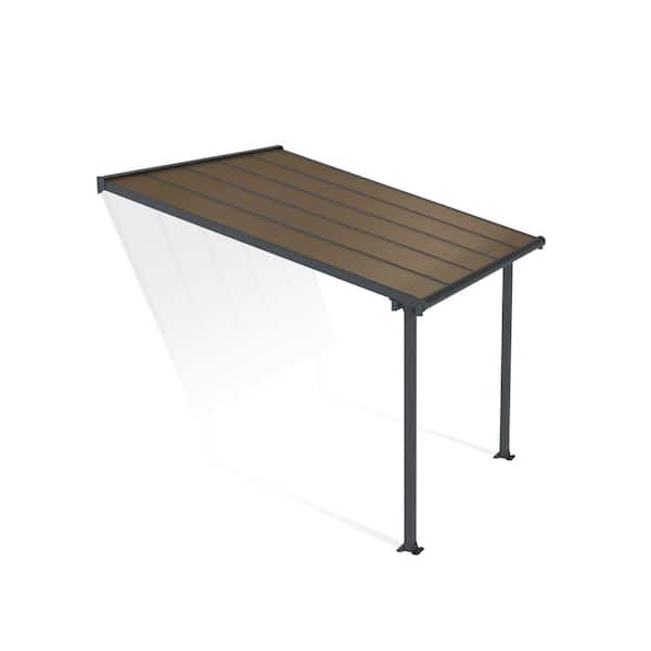 Olympia 10 ft. x 10 ft. Gray/Bronze Aluminum Patio Cover