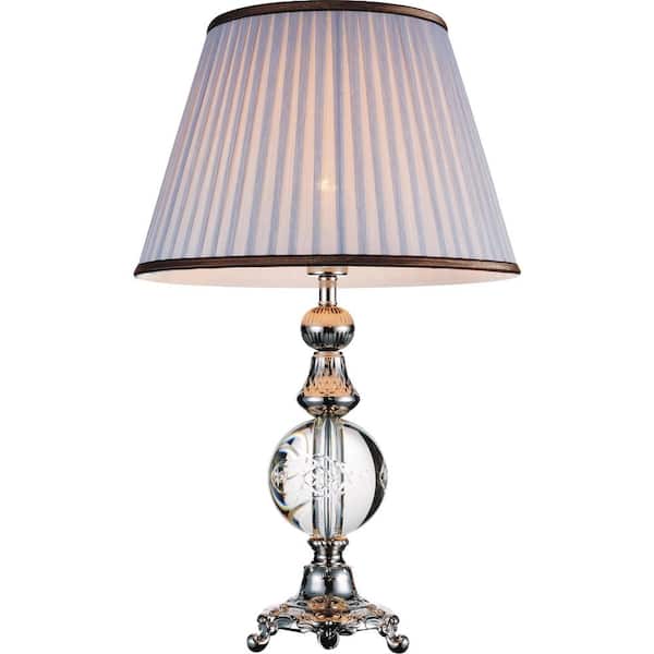 CWI Lighting Yale 26 in. Brushed Nickel Table Lamp with Grey Shade
