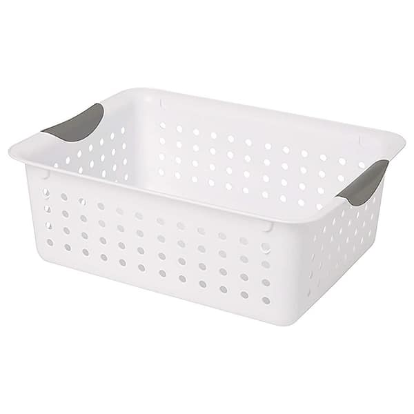 Sterilite Medium Sized Stackable Storage & Organization Basket, White (20 Pack)