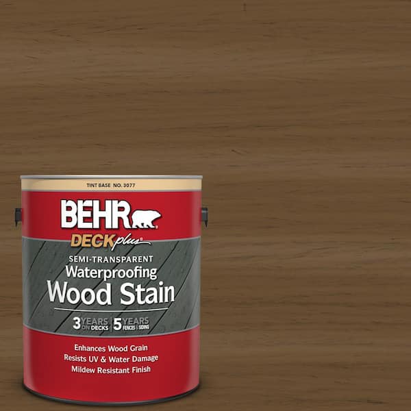 BEHR DECKplus 1 gal. #ST-109 Wrangler Brown Semi-Transparent Waterproofing Exterior Wood Stain