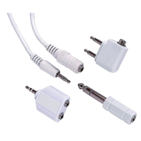 GE 6 ft. Headset Adapter Kit in White with 3.5 mm Cable