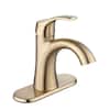 Glacier Bay Arnette Single Handle Single Hole Bathroom Faucet in Matte Gold HD67095W-644405 ...