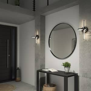 Swirl Mini 8.9 in. 1-Light Black LED Modern Indoor Wall Sconce Vanity Light for Hallway and Bathroom