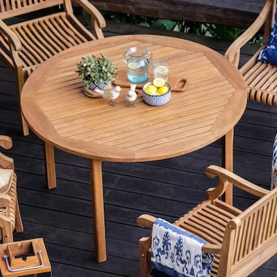 Unfinished Wood Patio Dining Tables, Smith And Hawken Round Patio Table