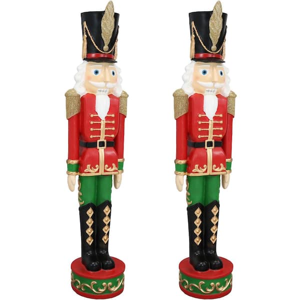 Sunnydaze 37 in. Kristoff the Nutcracker Soldier Christmas Decor (Set of 2)
