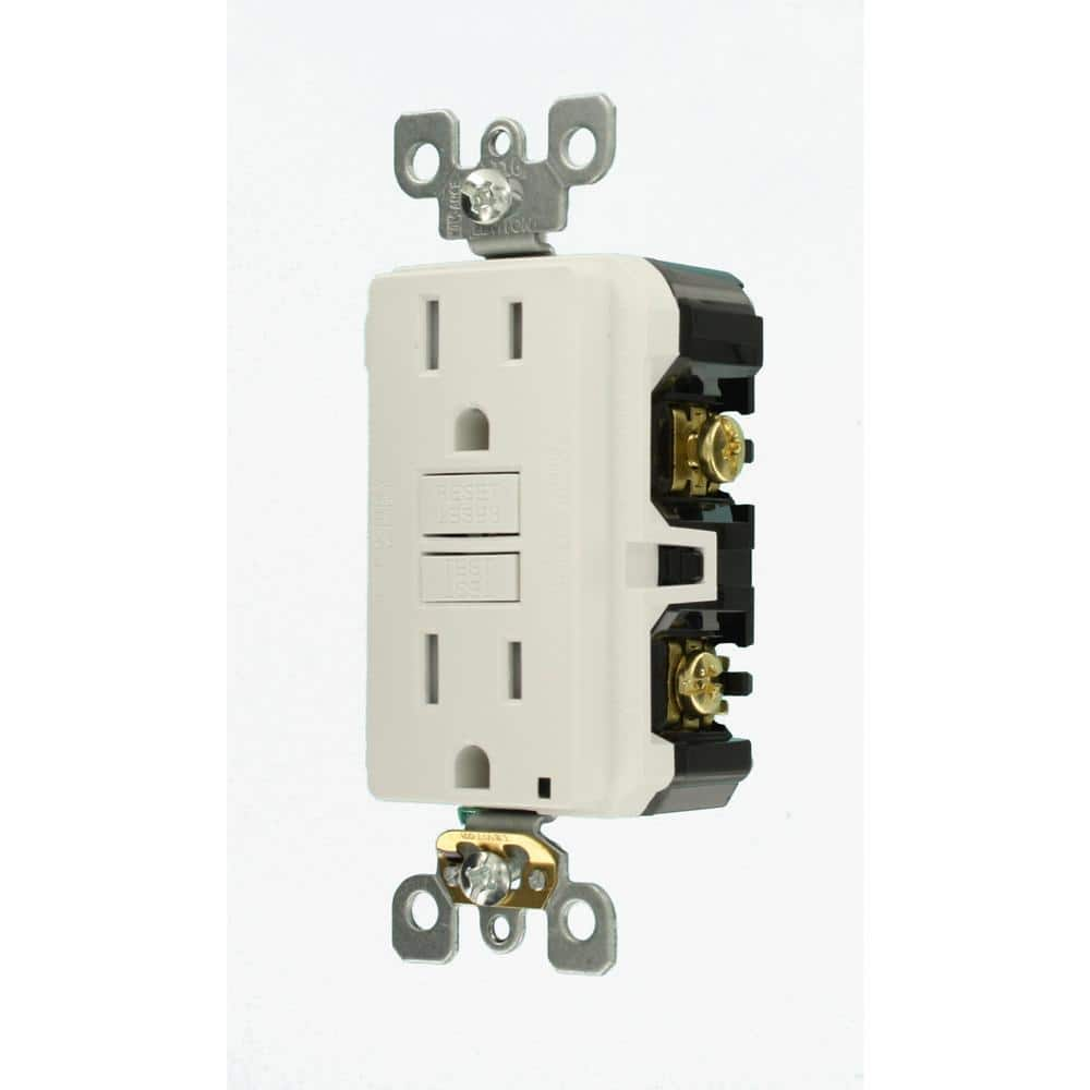 Leviton 20 Amp 125-Volt Duplex Self-Test Slim GFCI Outlet, White (4 ...