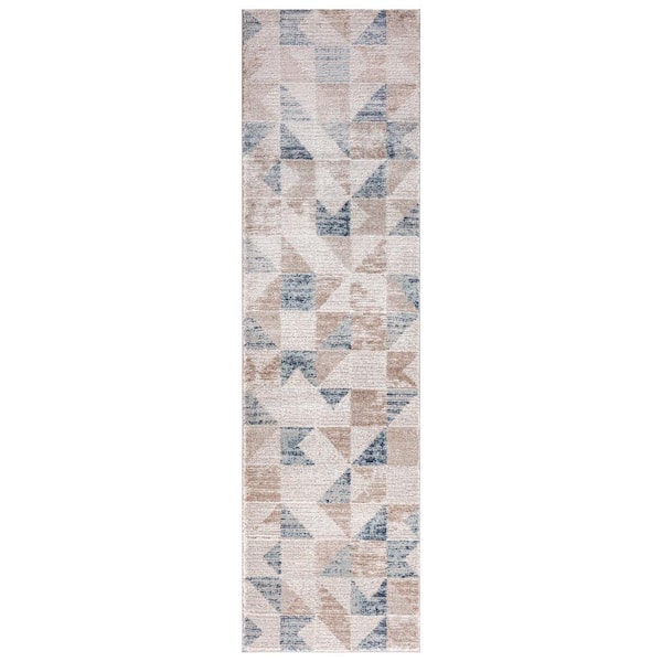 Concord Global Trading Geo Harmony Blue 2 ft. x 7 ft. Contemporary Runner Rug