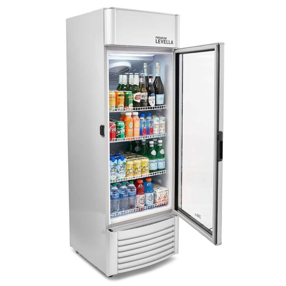 Silver 9.0 cu ft Commercial Beverage Cooler with Glass Door