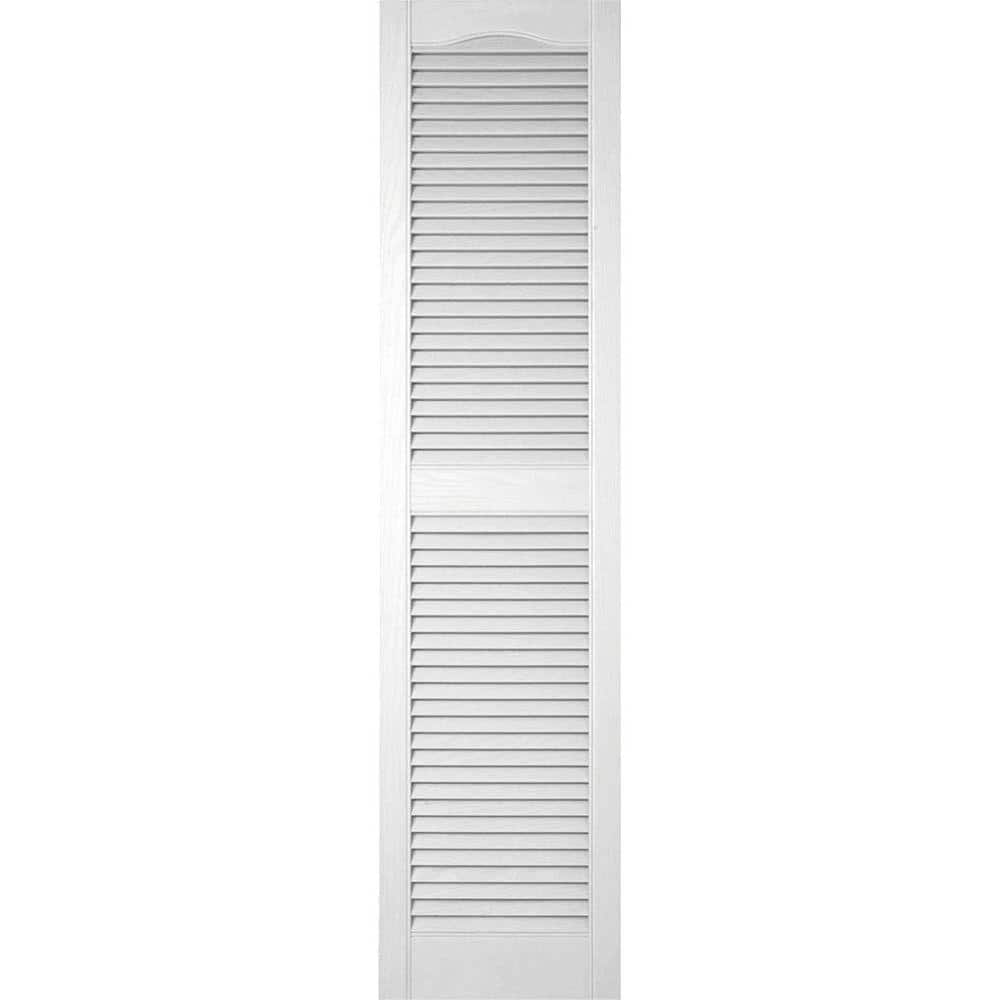 12 in. x 36 in. Lifetime Vinyl Custom Cathedral Top Center Mullion Open Louvered Shutters Pair Paintable price history on PriceWatchPro