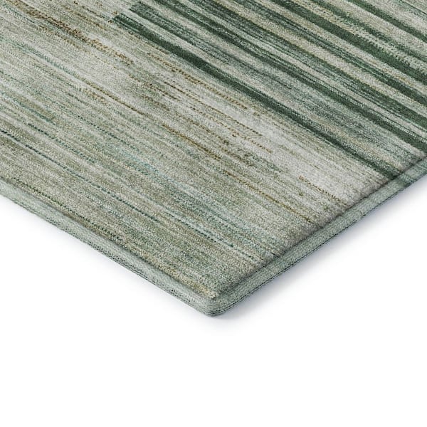 Mayfield Premium Machine Washable Abstract AMF2149 Teal 3 ft. x 4 ft. Area Rug