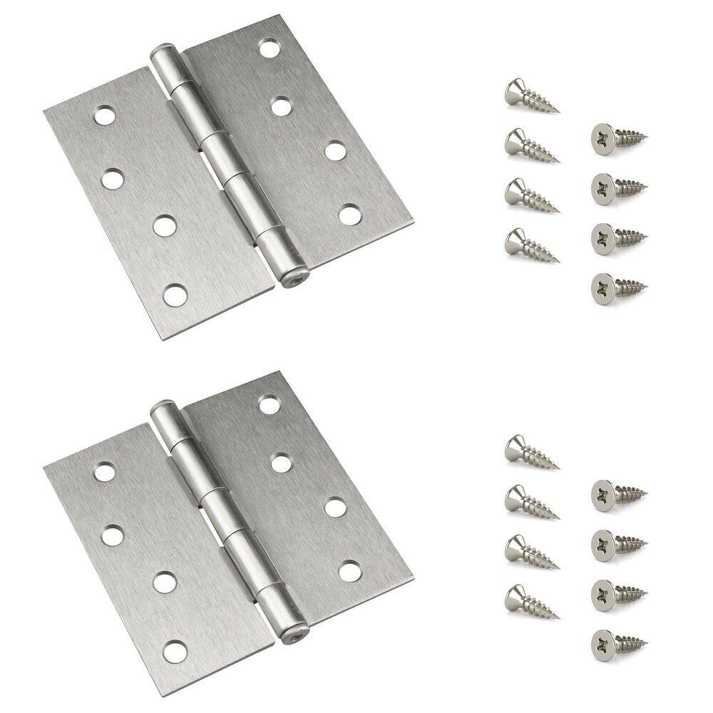 4 in. x 4 in. Brushed Nickel Full Mortise Butt Hinge with Removable Pin (2-Pack) price history on PriceWatchPro