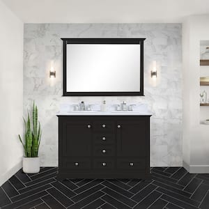 Dukes 48 in. W x 22 in. D x 34 in. H Bath Vanity Cabinet without Top in Espresso with Mirror
