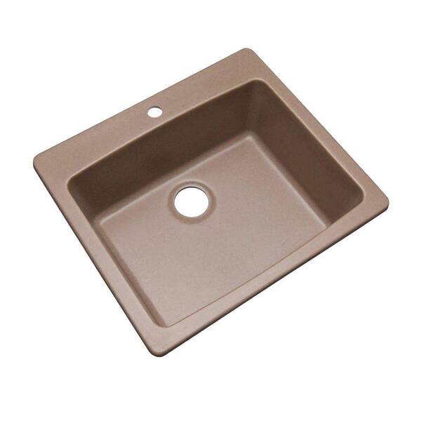 Mont Blanc Northbrook Dual Mount Composite Granite 25 in. 1-Hole Single Bowl Kitchen Sink in Natural