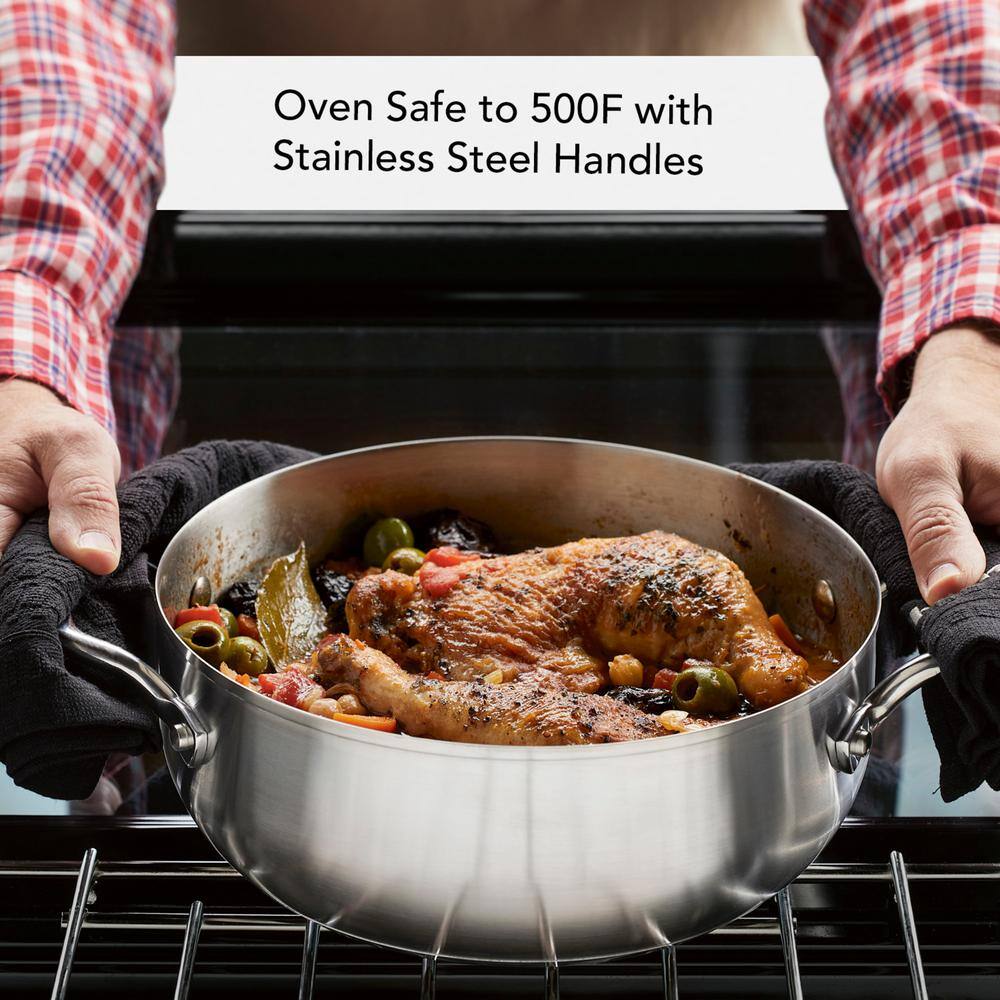 Casserole with Lid, 4-Quart, Brushed Stainless Steel - thumbnail 8