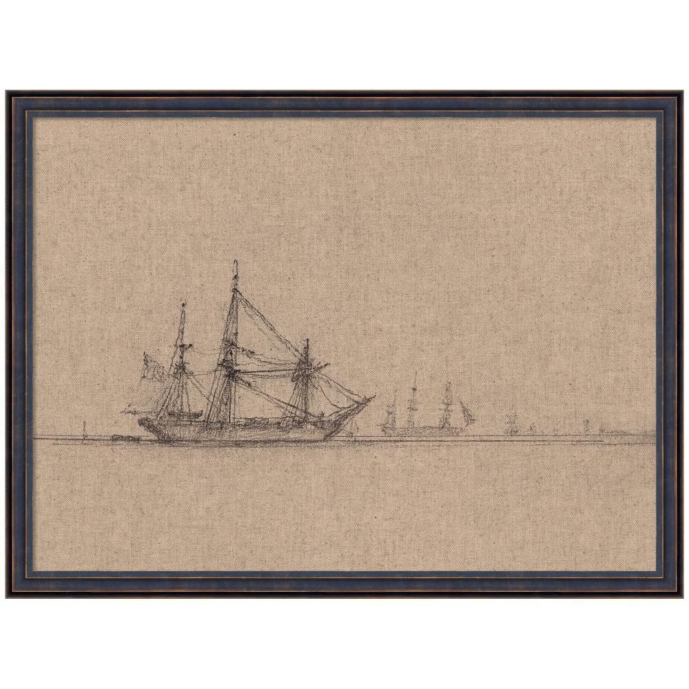 Dark Sketch of Ships Clarkson Stanfields by Nostalgia Prints Beach Framed Art Print 19 in. x 26 in. price history on PriceWatchPro