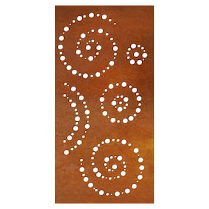 Spiral 3 ft. x 6 ft. Oxy-Shield Corten Steel Decorative Screen Panel in Rust with 6-Screws