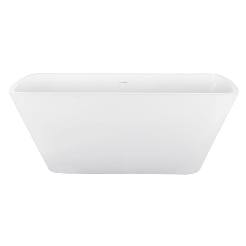 MYCASS 67 in. x 30.70 in. Acrylic Flatbottom Not Yellowing Easily Freestanding Soaking Bathtub