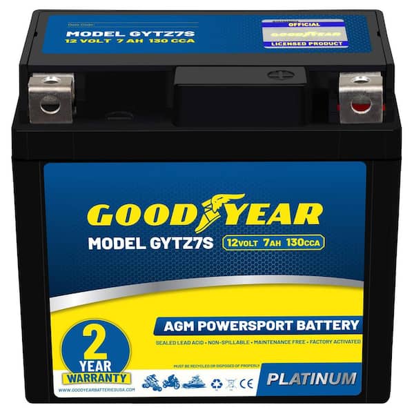 GYTZ7S-12-Volt 7 AH, 130 CCA, Rechargeable High-Performance, Maintenance Free, SLA AGM Battery for Motorcycle, ATV
