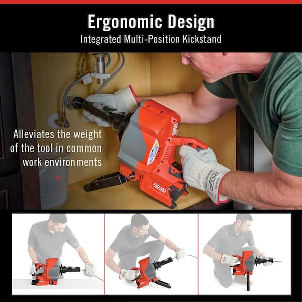 RIDGID K-46 Cordless SinkSnake Deluxe Kit w/ 5/16 in. x 25 ft. & 3